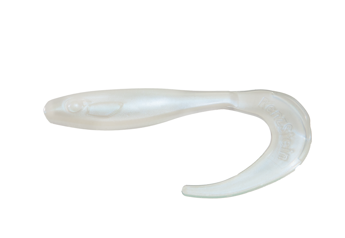 RenzStein RenzTail Perch 22cm, 8g, mjuk fiskjigg för abborrefiske i 5-pack, visas på vit bakgrund.