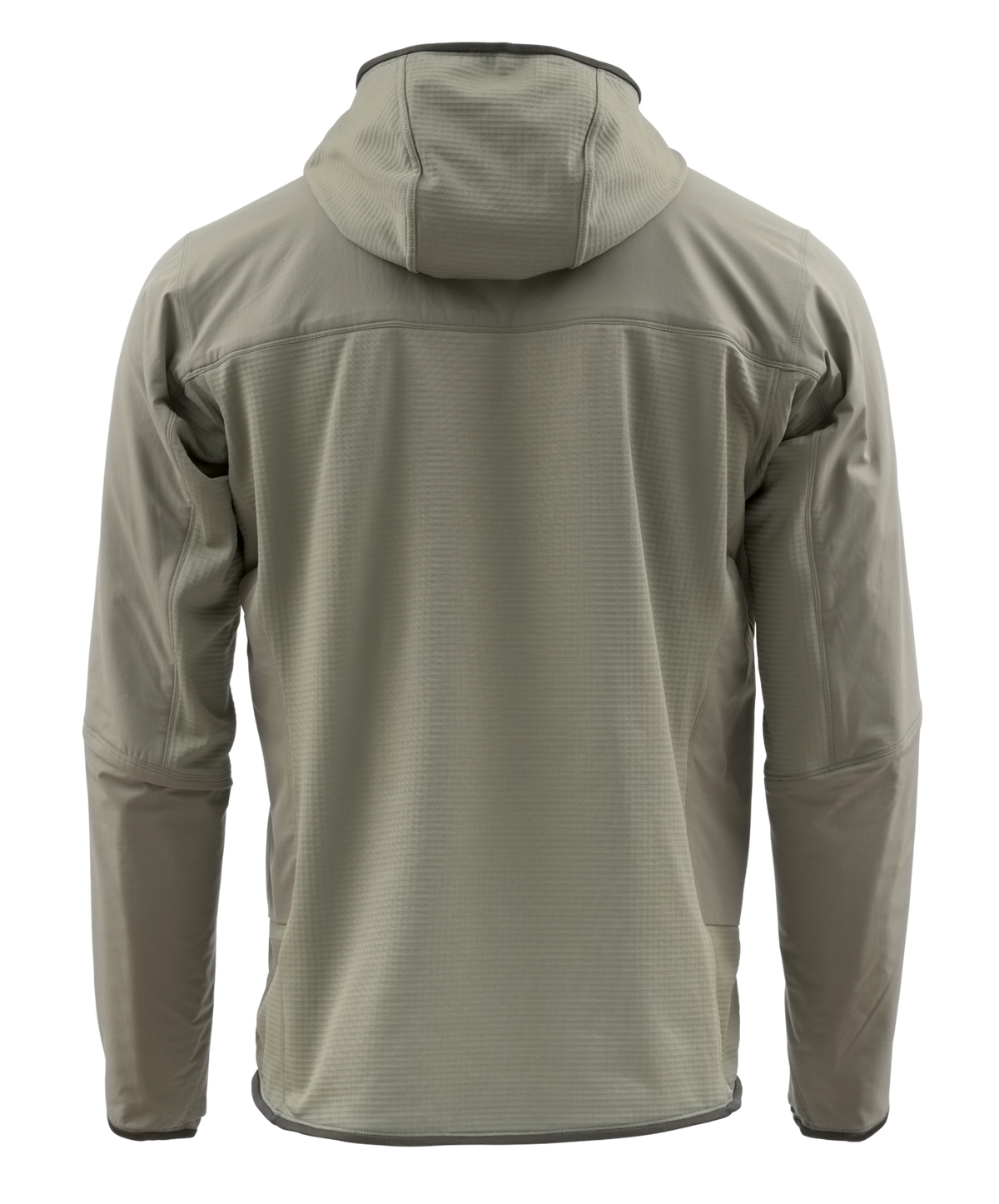Baksidan av Skwala Fishing Fusion Tactical Hoody i ljusgrön, perfekt för fiskeÀventyr. LÄnga Àrmar, slÀt passform.