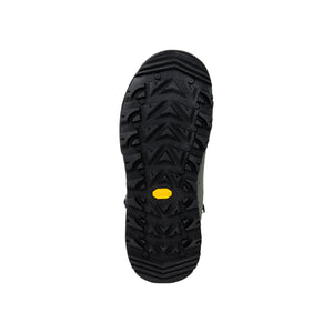 Svart gummisula från Skwala Fishing Carbon Boot med fiskemönster och gul logotyp, perfekt för fiskeäventyr.