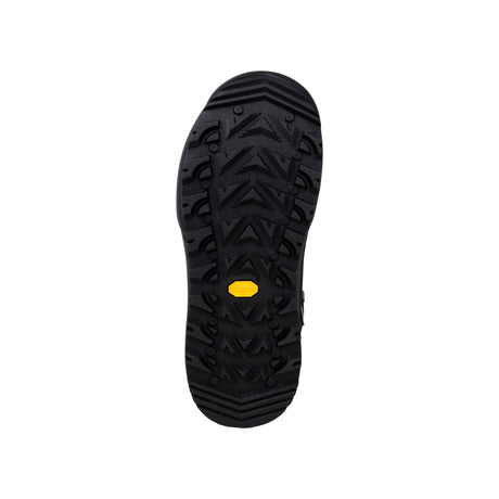 Skwala Fishing RS Boot med svart Vibram-sula, djup slitstark fiskekänga, gult ovallogo, mot vit bakgrund.