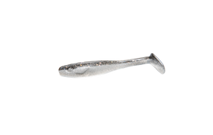 RenzStein RenzShad 7cm jigg, silver/svart, 6-pack. Perfekt mjukbete för abborrfiske. Visas på vit bakgrund.
