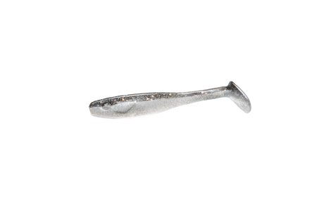 RenzStein RenzShad 7cm jigg, silver/svart, 6-pack. Perfekt mjukbete för abborrfiske. Visas på vit bakgrund.