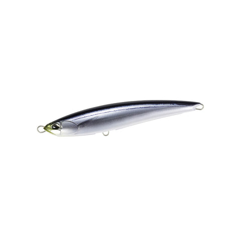 DUO Rough Trail Fumble 230F Live Saury: silverfärgat stickbait för havsfiske, realistiska ögon och två ringar, för GT och tonfisk.