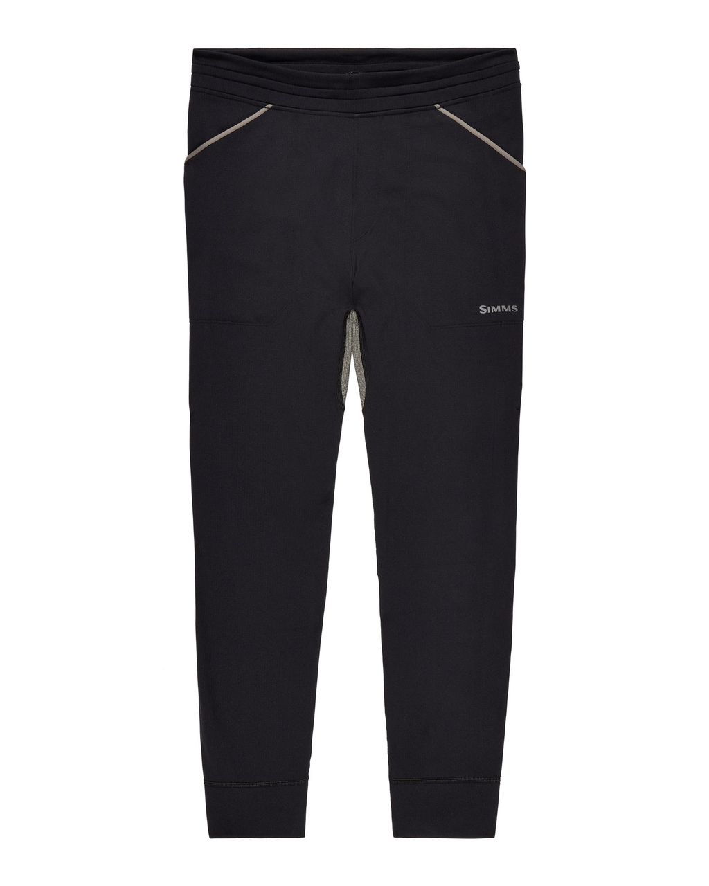 Simms Strata 200 Byxa Black med åtsittande midjeband, fickor, SIMMS-logotyp; snabbtorkande för fiskeäventyr.