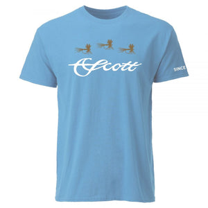 Scott Fly Rod Co. 3 Adams on Lt.Blue T-shirt - Lt.Blue