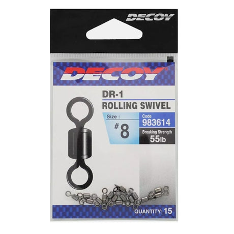 Decoy DR-1 Rolling Swivel i förpackning, lekande för spinnfiske och saltvatten