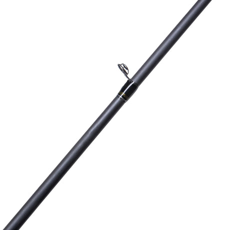 Närbild av Renzstein Beastly Stripe Cast 76 fots 5-25g 2-delat spö med Microwave Line Guide mot vit bakgrund.